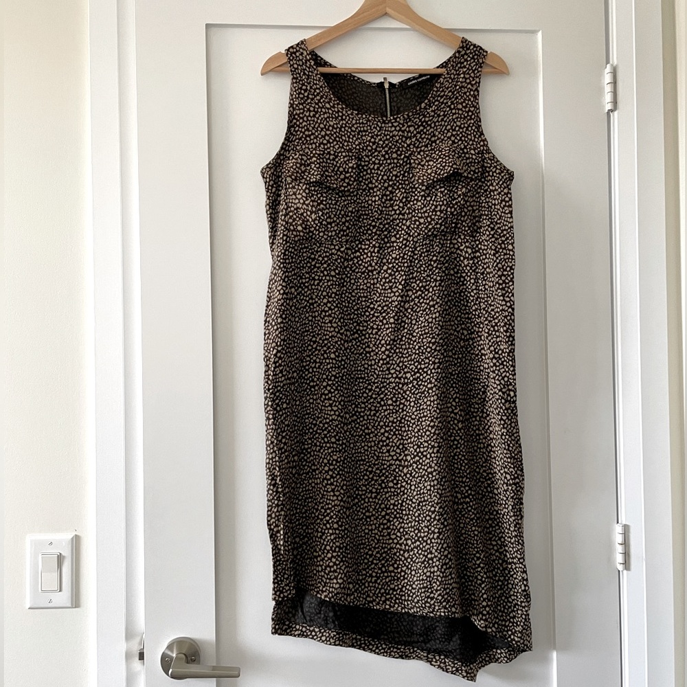 Leopard-print Sleeveless Midi Dress